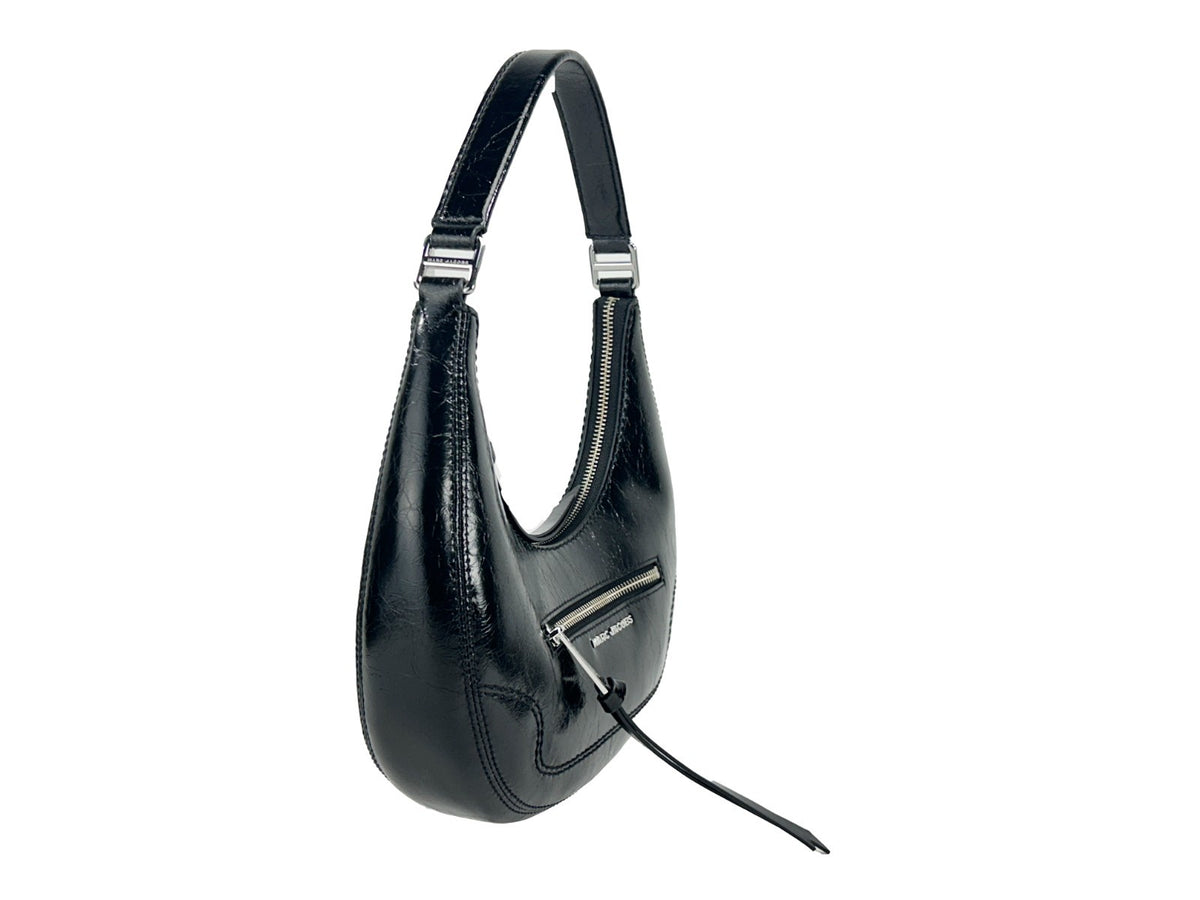 Marc Jacobs The Cruiser Small Black Crinkled Leather Shoulder Bag