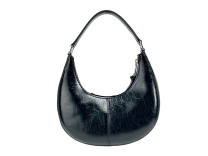 Marc Jacobs The Cruiser Small Black Crinkled Leather Shoulder Bag