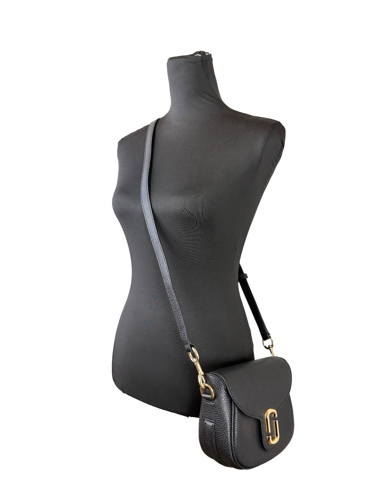 Marc Jacobs The Saddle Bag Black Pebble Leather Crossbody Bag
