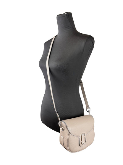 Marc Jacobs The Saddle Cement Leather Crossbody Bag