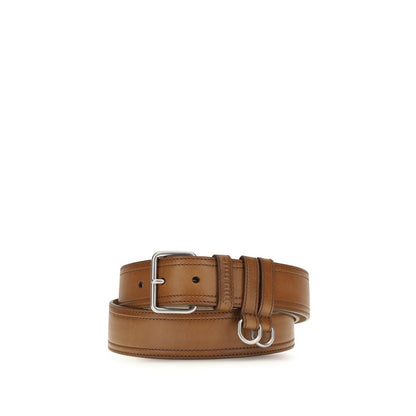 Miu Miu Logo Cognac Leather Belt