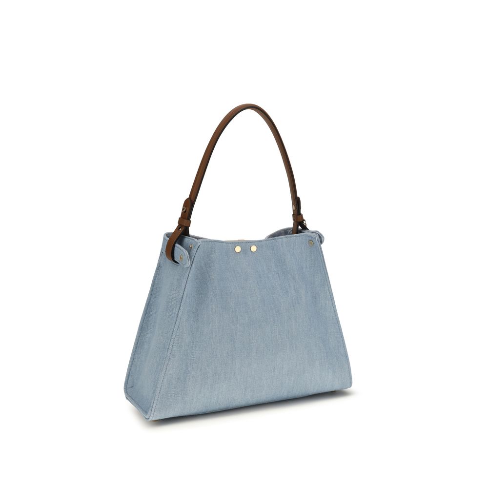 Fendi Way Medium Blue Denim Top-Handle Bag