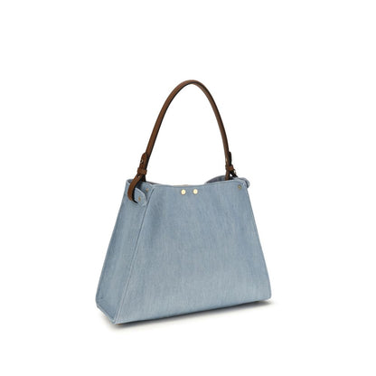 Fendi Way Medium Blue Denim Top-Handle Bag
