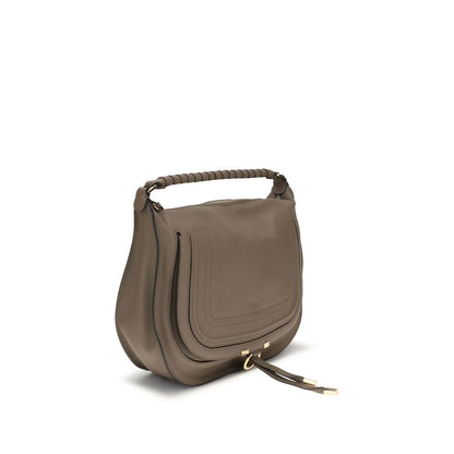 Chloé Medium Marcie Beige Grained Calfskin Shoulder Bag