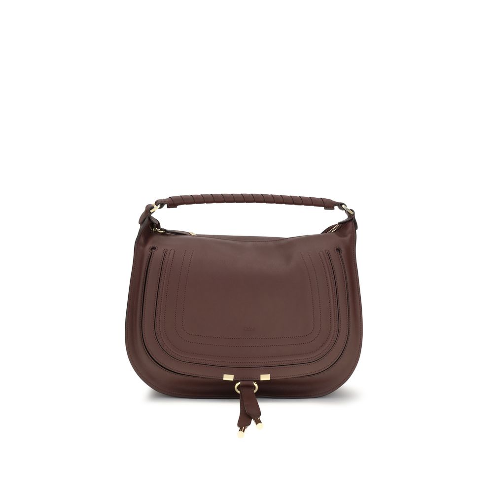 Chloé Marcie Small Double-Carry Shoulder Bag Brown Calfskin