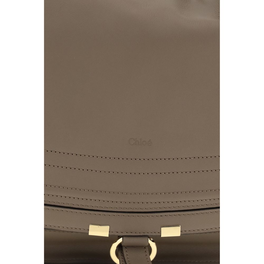 Chloé Medium Marcie Beige Grained Calfskin Shoulder Bag