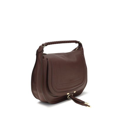 Chloé Marcie Small Double-Carry Shoulder Bag Brown Calfskin