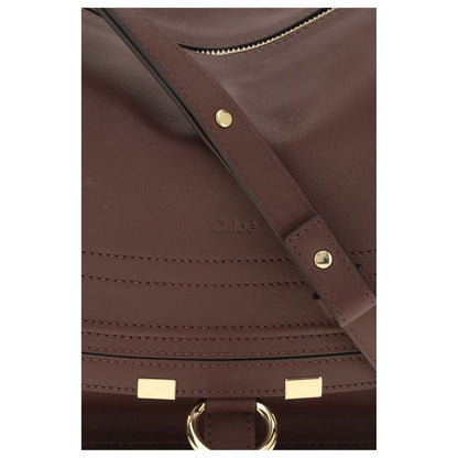 Chloé Marcie Bordeaux Calfskin Shoulder Bag