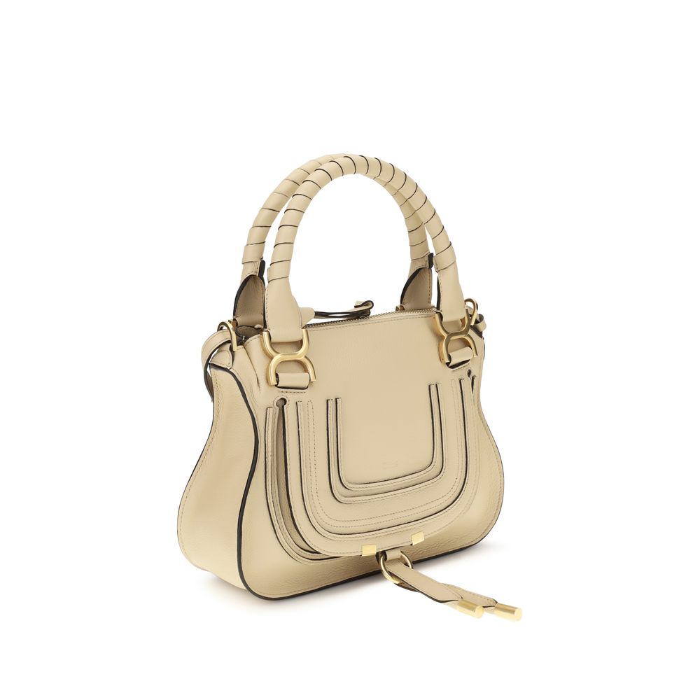 Chloé Marcie Beige Calf Leather Top Handle Bag