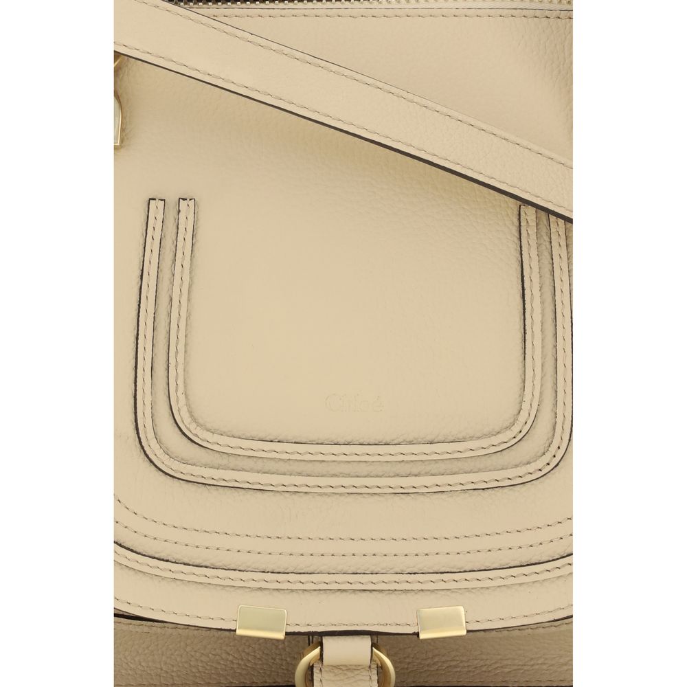 Chloé Marcie Beige Calf Leather Top Handle Bag