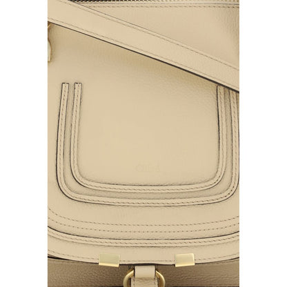 Chloé Marcie Beige Calf Leather Top Handle Bag