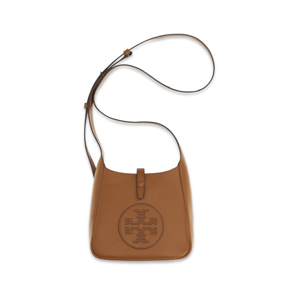 Tory Burch Miller Swing Brown Pebbled Leather Crossbody Bag