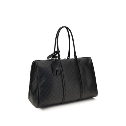 Gucci Web Stripe Travel Duffle in Black GG Canvas