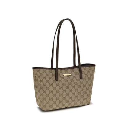 Gucci Tribeca Beige Ebony GG Supreme Canvas Tote Bag