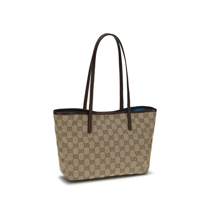 Gucci Tribeca Beige Ebony GG Supreme Canvas Tote Bag
