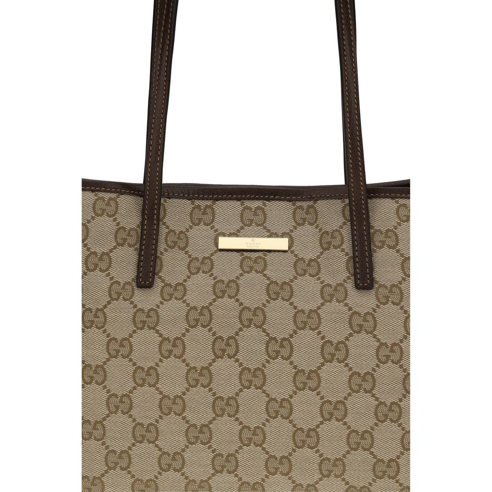 Gucci Tribeca Beige Ebony GG Supreme Canvas Tote Bag
