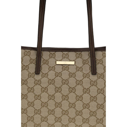 Gucci Tribeca Beige Ebony GG Supreme Canvas Tote Bag