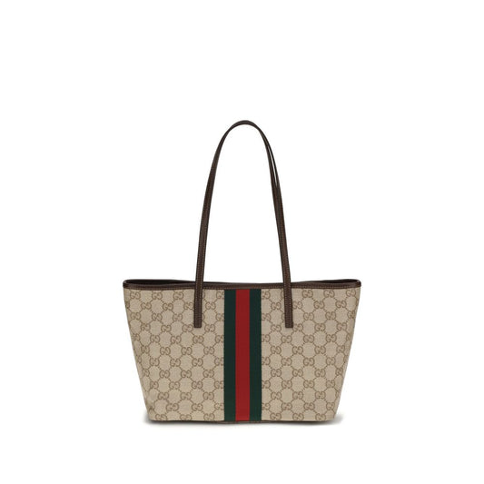 Gucci Small Tribeca Tote Bag in Beige/Ebony GG Supreme Canvas