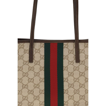 Gucci Small Tribeca Tote Bag in Beige/Ebony GG Supreme Canvas
