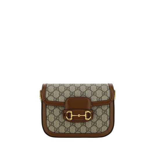 Gucci 1955 Mini Horsebit Brown GG Supreme Canvas Shoulder Bag