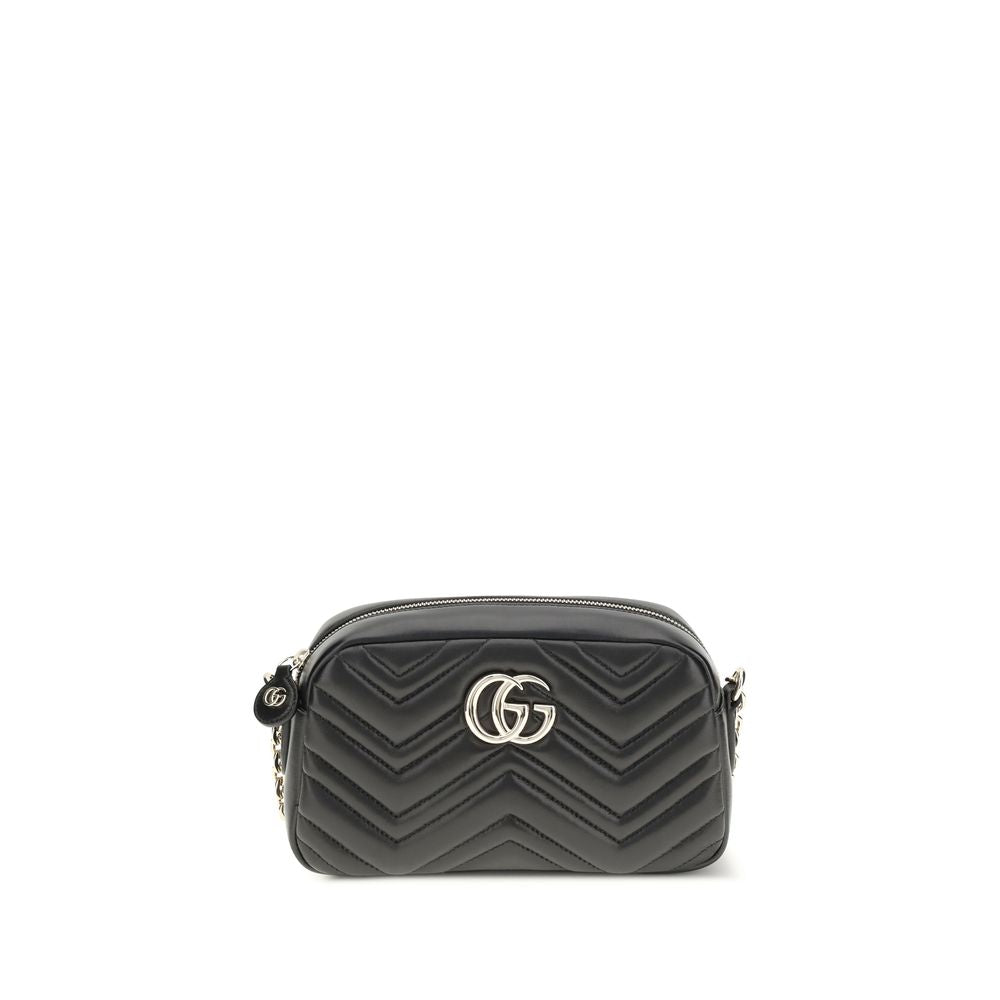 Gucci GG Marmont Small Black Matelassé Leather Shoulder Bag