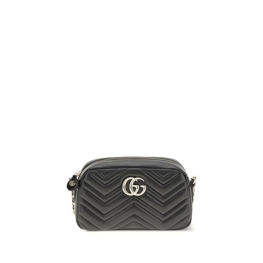 Gucci GG Marmont Small Black Matelassé Leather Shoulder Bag