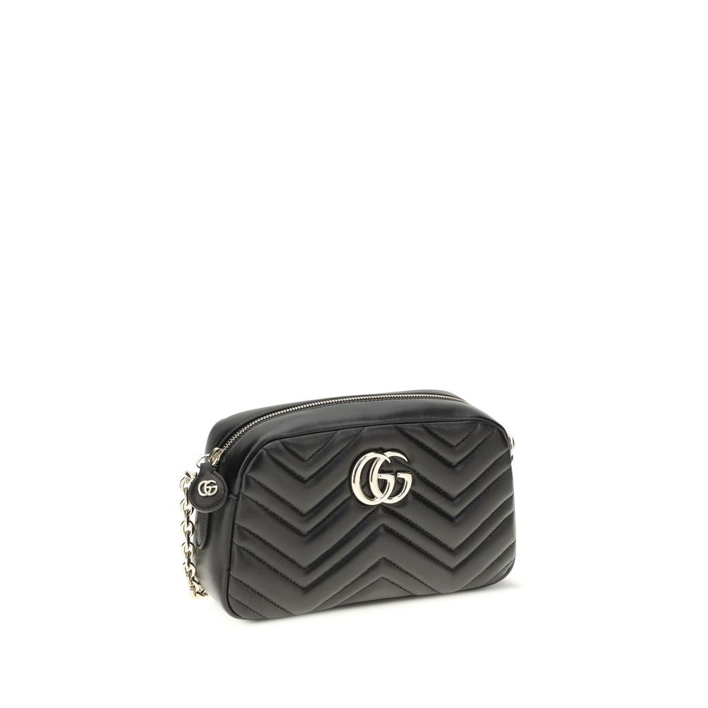 Gucci GG Marmont Small Black Matelassé Leather Shoulder Bag