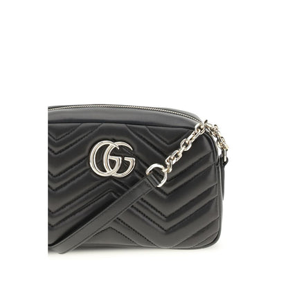 Gucci GG Marmont Small Black Matelassé Leather Shoulder Bag