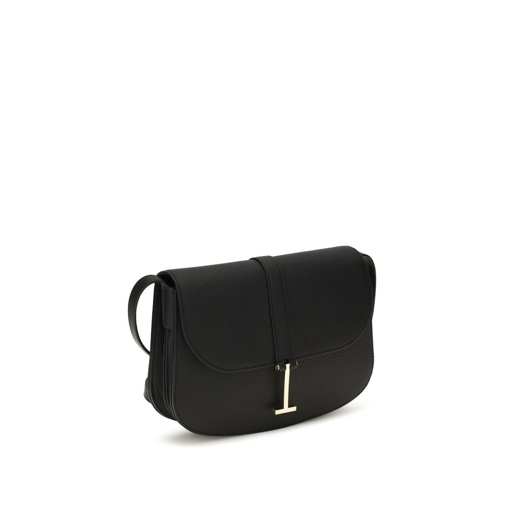 Tom Ford Black Grained Calf Leather Shoulder Bag