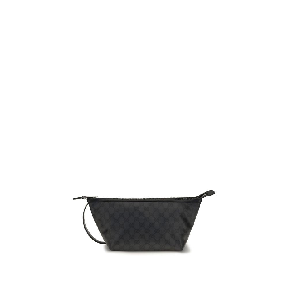 Gucci Essence Classic Pouch Black GG Fabric Clutch