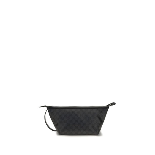 Gucci Essence Classic Pouch Black GG Fabric Clutch
