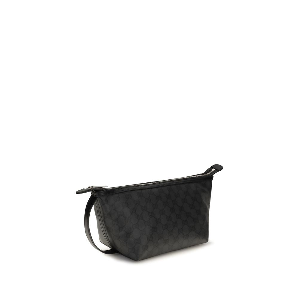 Gucci Essence Classic Pouch Black GG Fabric Clutch