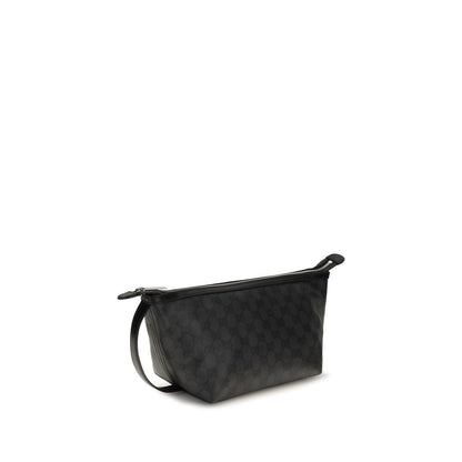 Gucci Essence Classic Pouch Black GG Fabric Clutch