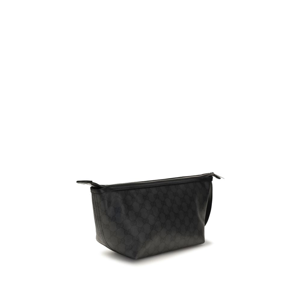 Gucci Essence Classic Pouch Black GG Fabric Clutch