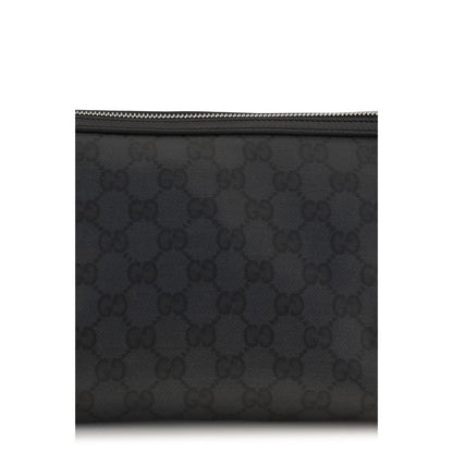 Gucci Essence Classic Pouch Black GG Fabric Clutch