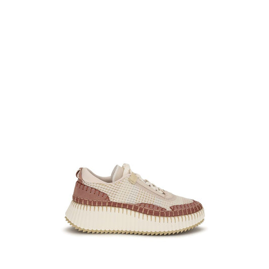 Chloé Nama Beige Recycled Nylon Sneakers
