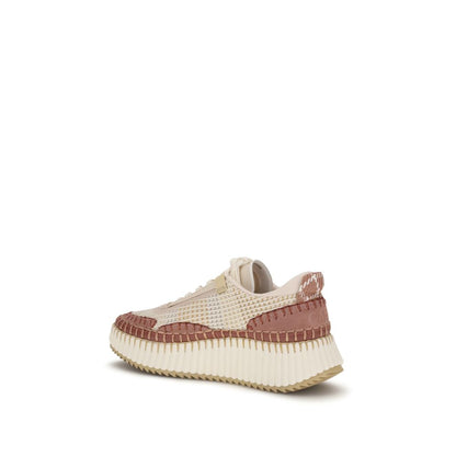 Chloé Nama Beige Recycled Nylon Sneakers