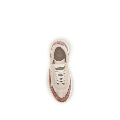Chloé Nama Beige Recycled Nylon Sneakers