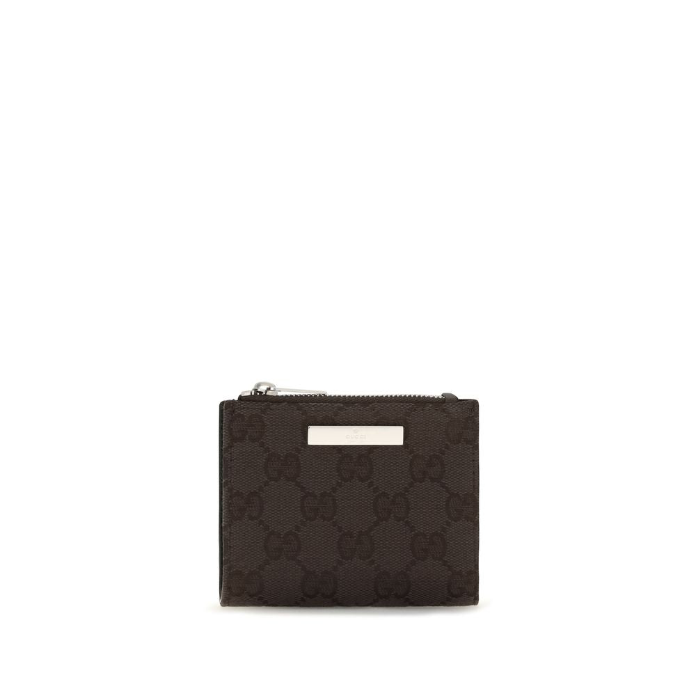 Gucci GG Plaque Small Wallet in Black GG Canvas