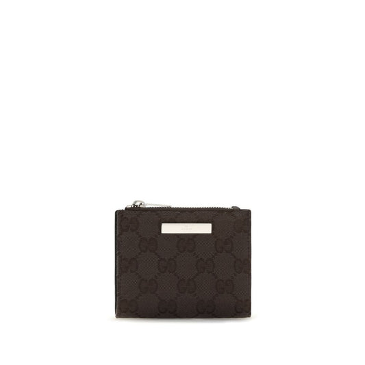 Gucci GG Plaque Small Wallet in Black GG Canvas