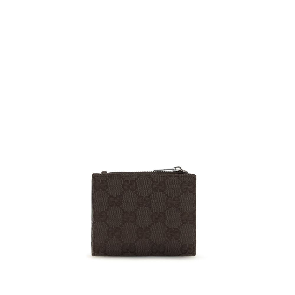 Gucci GG Plaque Small Wallet in Black GG Canvas