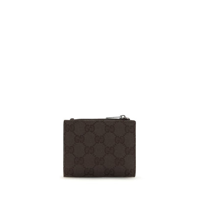 Gucci GG Plaque Small Wallet in Black GG Canvas