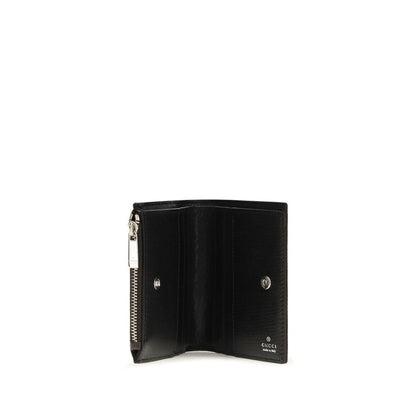 Gucci GG Plaque Small Wallet in Black GG Canvas