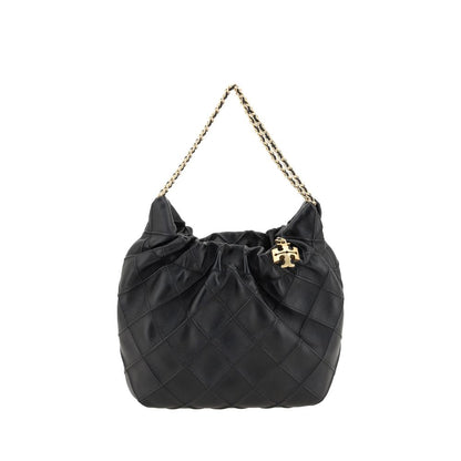 Tory Burch Fleming Black Calf Leather Mini Hobo Bag