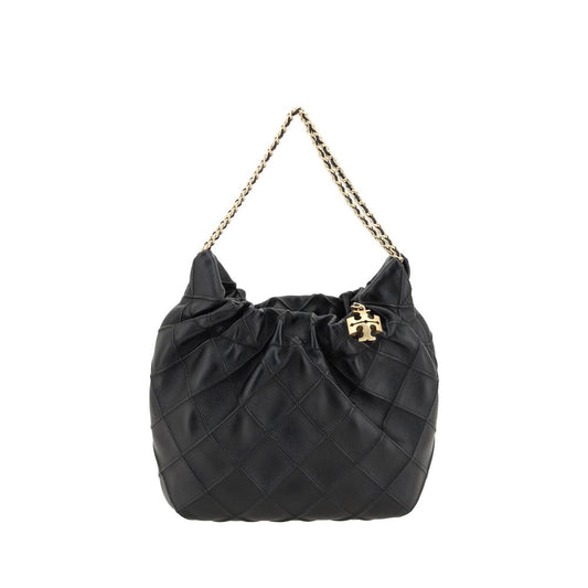 Tory Burch Fleming Black Calf Leather Mini Hobo Bag