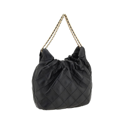 Tory Burch Fleming Black Calf Leather Mini Hobo Bag