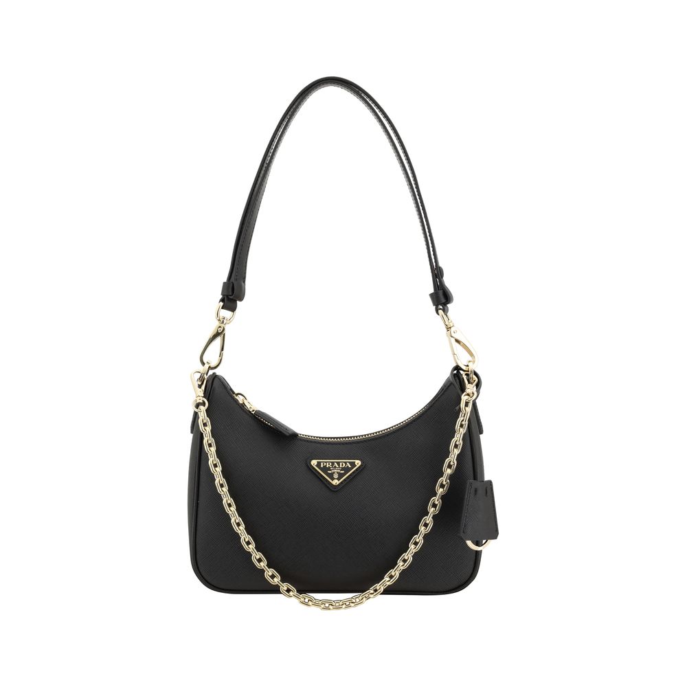 Prada Re-Edition 2005 Black Saffiano Leather Shoulder Bag