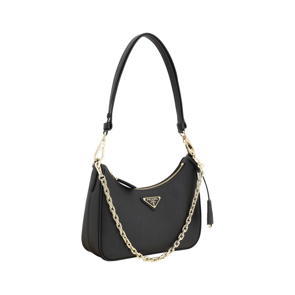 Prada Re-Edition 2005 Black Saffiano Leather Shoulder Bag