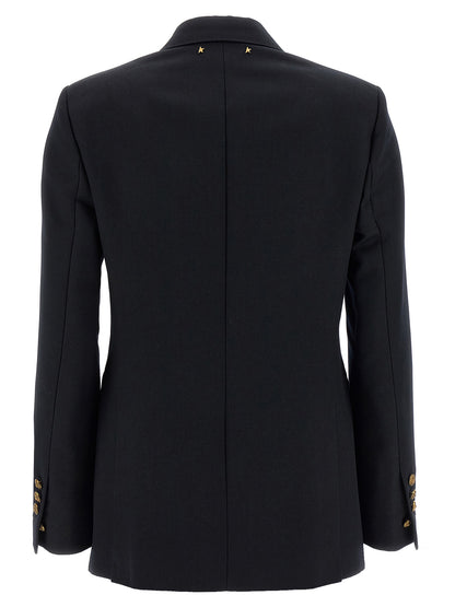 Golden Goose Diva Blue Virgin Wool-Blend Double-Breasted Blazer