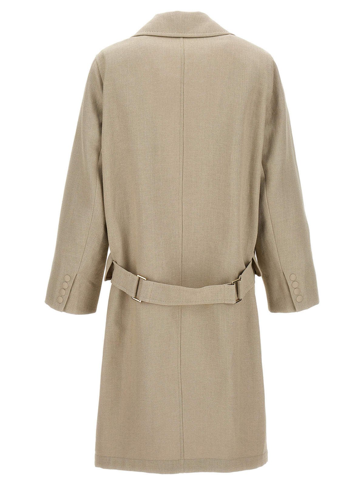 Max Mara Mescal Beige Linen Trench Coat